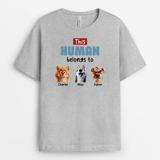 3989AUS2 custom dog gifts for owners this human belongs to shirt 3989ATH5C
