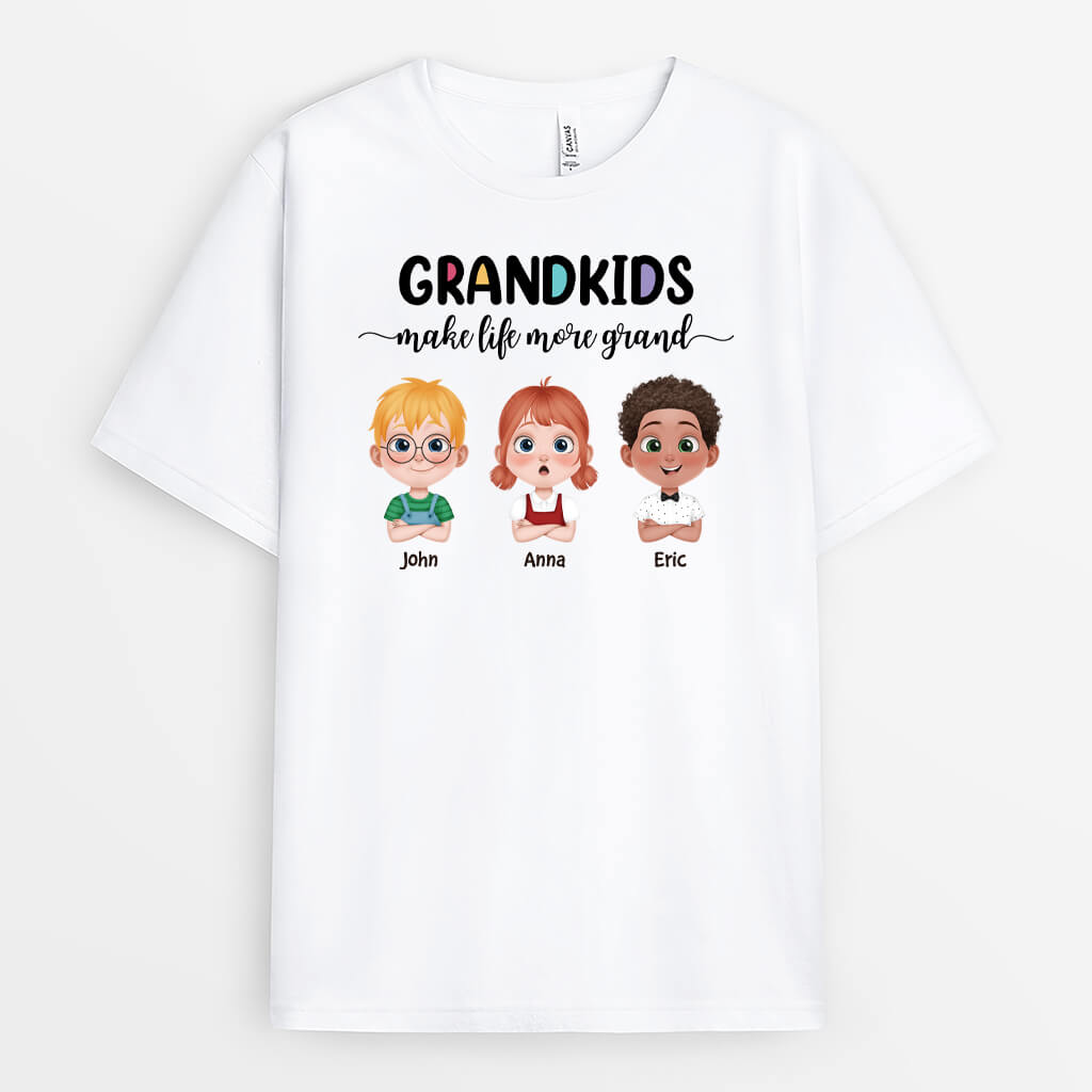 3991AUS1 custom grandmother gifts grandma t shirt with grandkids names_ 3991ATT0A