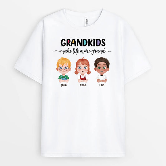 3991AUS1 custom grandmother gifts grandma t shirt with grandkids names_ 3991ATT0A
