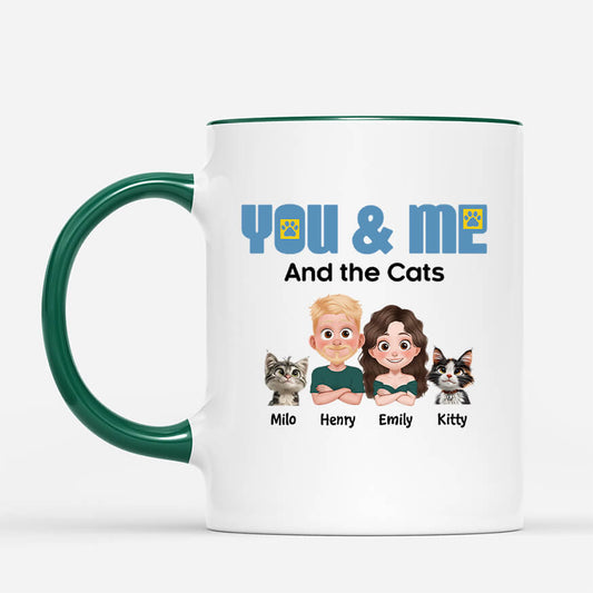 3996MUS2 personalized cat owner gifts_ you me and the cat mug_ 3996MTK0D
