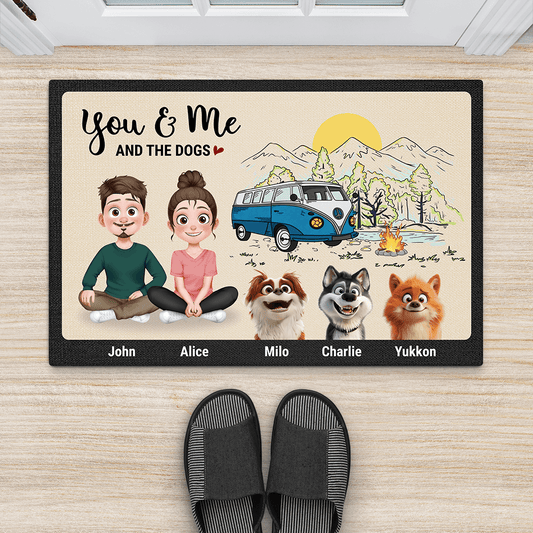 4004DUS2 custom dog gifts for owners you and me and the dog doormat 4004D9M0C