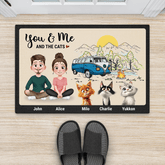 4004DUS2 personalized cat gifts for humans you and me and the cat doormat 4004D9M0D