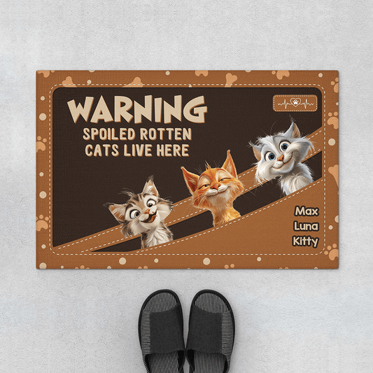 4011DUS1 personalized gifts for cat lovers funny cat doormat_ 4011D5N3D