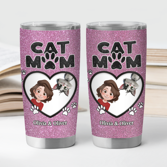 4012TUS2 personalized dog mom gifts pink glitter tumbler_ 20oz 4012TKN0C