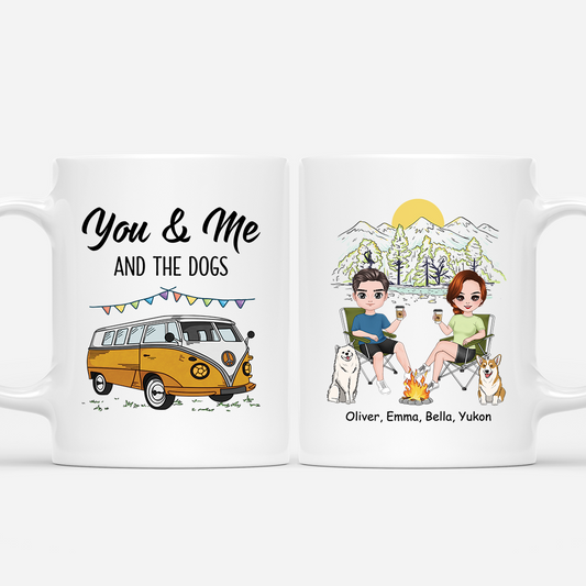 4017MUS1 custom camping mugs for couples_ you me and the dog mug_ 4017M8H0C