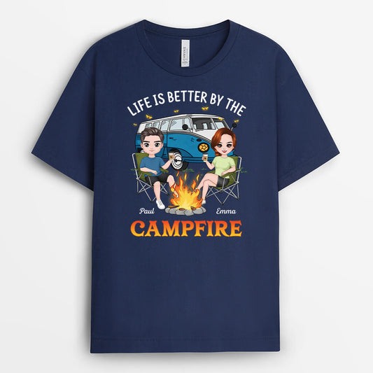 4023AUS2 custom camping gifts for couples_ life is better by the campfire t shirt_ 4023A6H0A