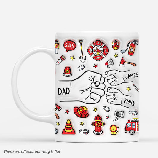 4034MUS1 3d printing effect personalized dad mug_ firefighter dad gifts 4034M