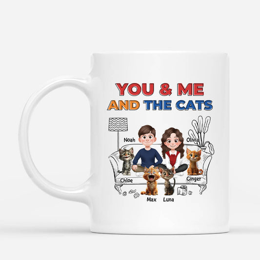 4038MUS1 personalized cat mugs for couples you me and the cats 4038MKH0D