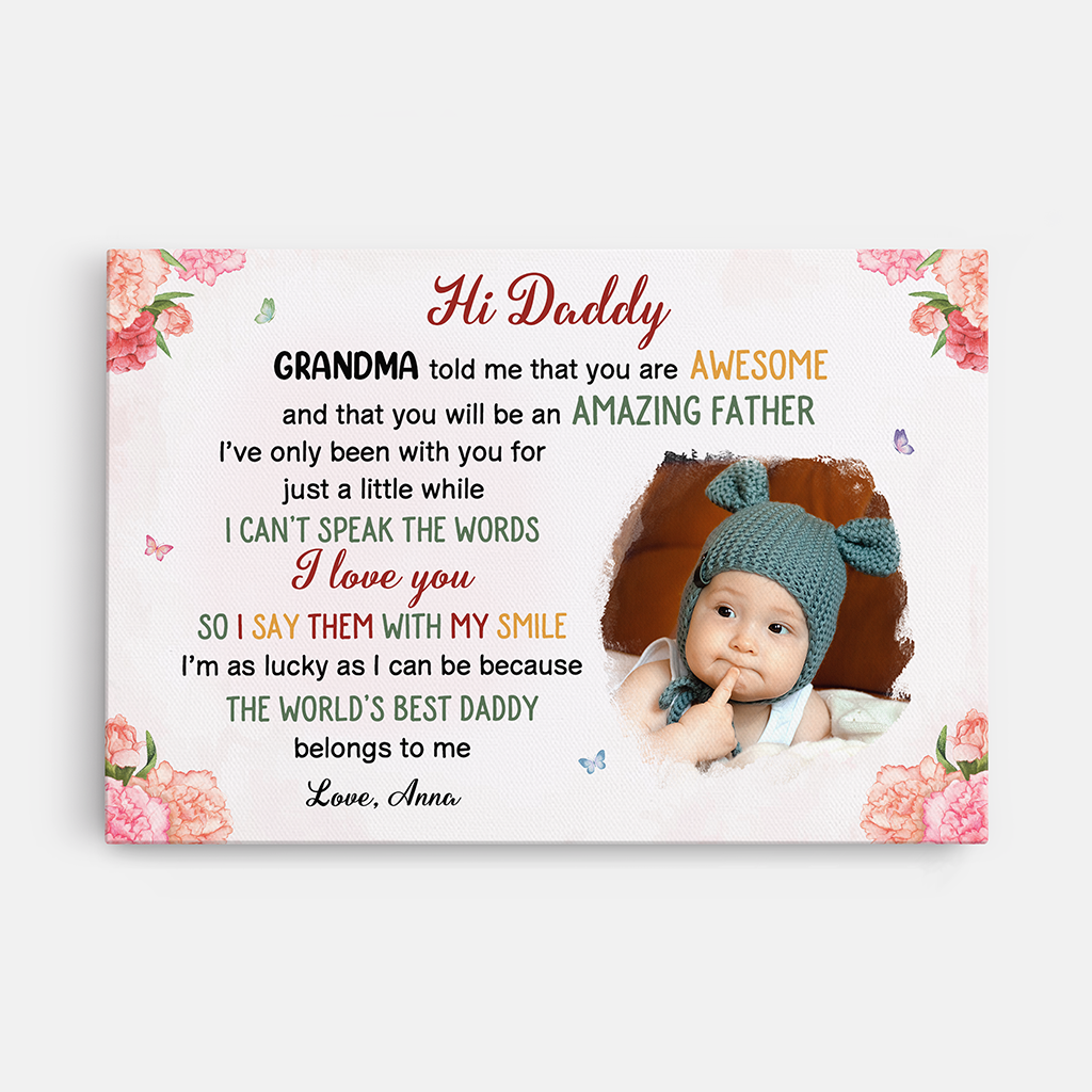 4055CUS1 custom canvas photo prints_ fathers day gift from baby_ 4055C8N5B