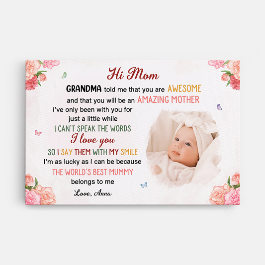 4055CUS1 custom mothers day canvas print mothers day gift from baby_ 4055C8N5A