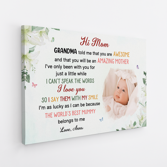 4055CUS2 custom mothers day canvas print mothers day gift from baby_ 4055C8N5A