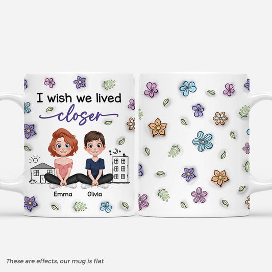 4072MUS1 3d printing effect personalized best friend gifts_ i wish we lived closer mug 4072M