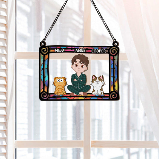 4102UUS2 personalized window hanging suncatcher ornament presents for cat owners_ 4102U8L8D