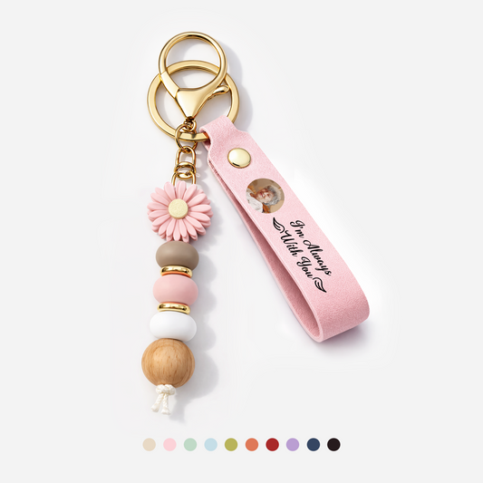4135MUS1 uv printed daisy beaded keychain personalized photo memorial gifts 4135mj6f5a