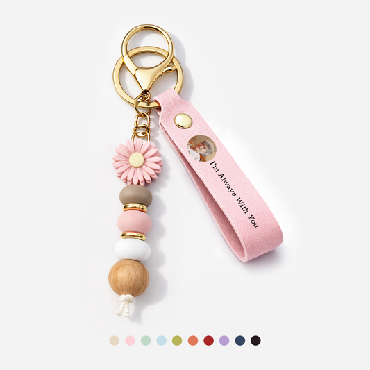 4135MUS1 uv printed daisy beaded keychain personalized photo memorial gifts 4135mj6f5a_c647c076 46d3 4cca 80ab a14ffadfa410