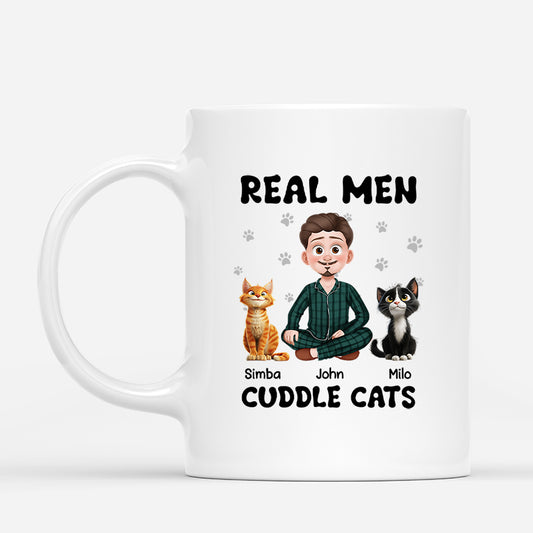 4141MUS1 cat mug personalized cat dad gifts real men cuddle cats 4141M6K5D