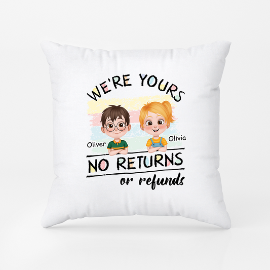4143PUS1 personalized gifts for mom and dad were yours no returns pillow 4143P8H0B