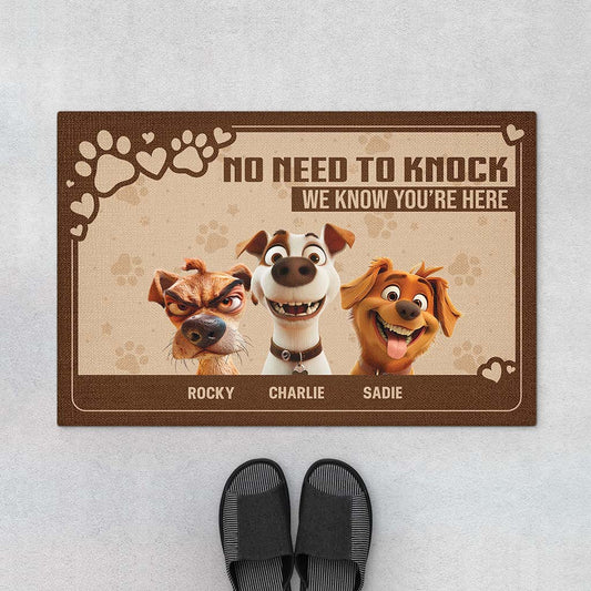4153DUS1 personalized gifts for dog owners no need to knock doormat_ 4153D5T5C_77d0830b 79e4 405c 9bcb cb98c6de112f