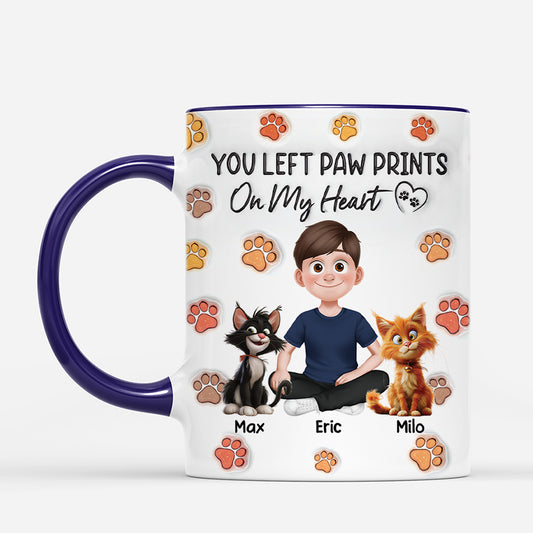 4160MUS2 personalized cat lover gifts you left paw prints on my heart mug 4160M3K0D