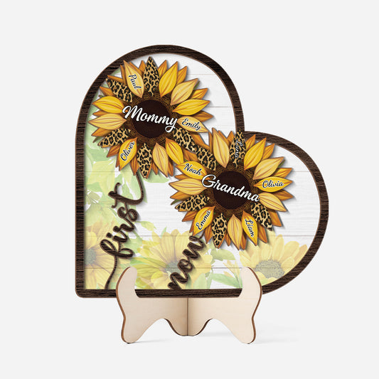4177QUS1 custom wood plaques sunflower gifts_ first mom now grandma_ 4177QTL8A