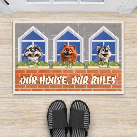 4198DUS2 personalized gifts for dog lover we rule the house doormat 4198DKH5C