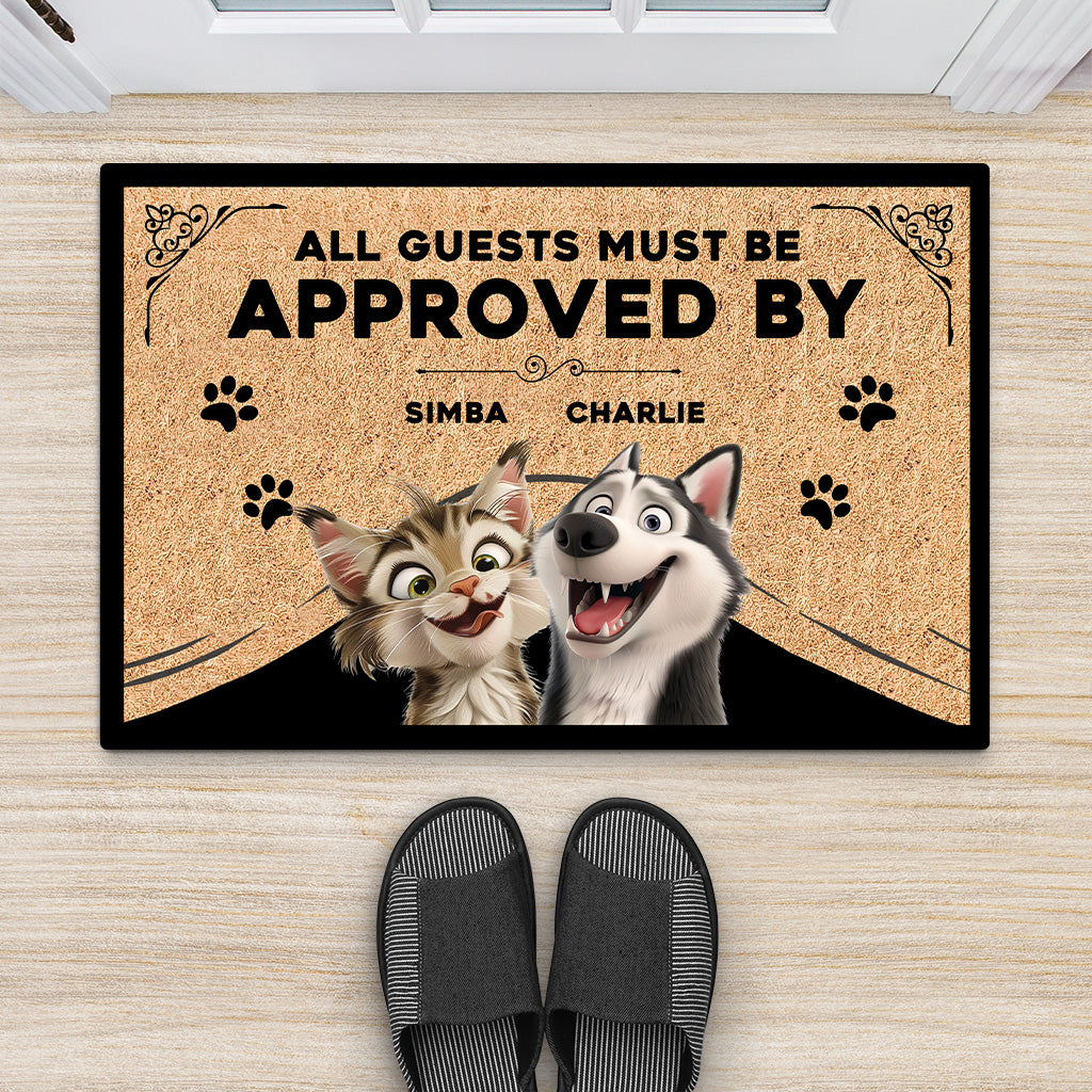 4199DUS2 personalized pet gifts guest approved doormat 4199D