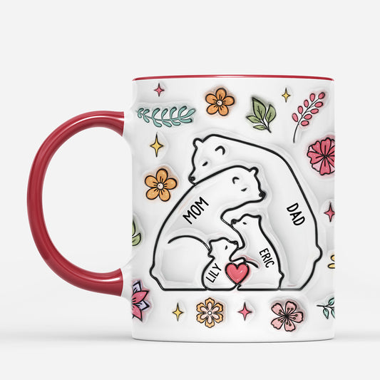 4205MUS2 3d printing effect personalized gifts for family bear family mug 4205M8T5I