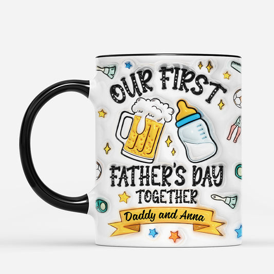 4215MUS2 3d printing effect personalized gifts for new dad first fathers day together mug 4215M3T5B