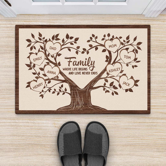 4219DUS2 personalized gift for family family tree doormat 4219D5T8I