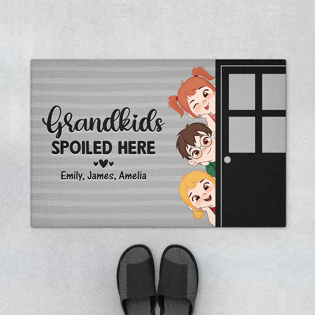4229DUS1 personalized gifts for grandparents_ grandkids spoiled here doormat_ 4229D5M8A