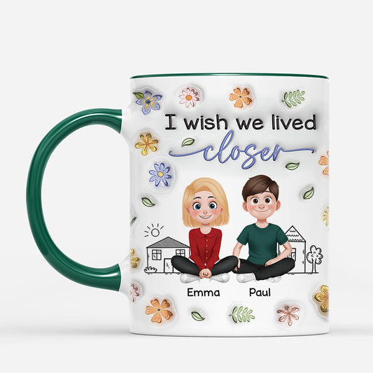 4232MUS2 3d printing effect personalized gifts for mom friends i wish we lived closer mug 4232M