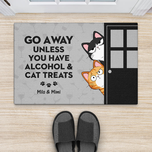 4249DUS2 personalized gifts for cat lovers go away cat doormat_ 4249D6M0D