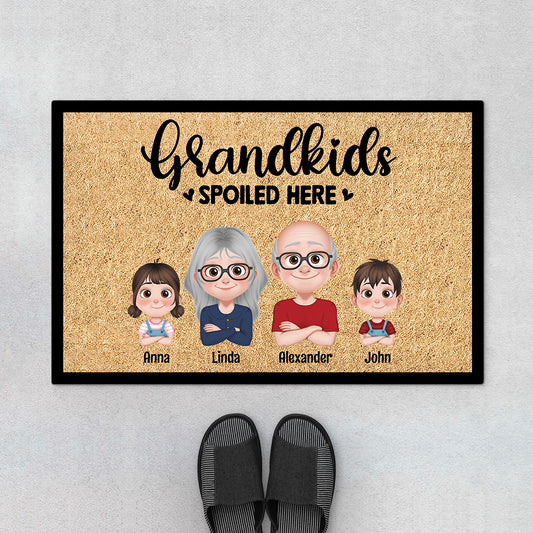 4268DUS1 custom gifts for grandparents grandkids spoiled here doormat 4268DTQ0A