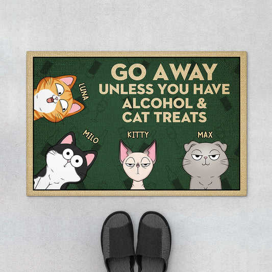 4271DUS1 personalized cat gifts for humans funny go away cat doormat_ 4271DTN8D