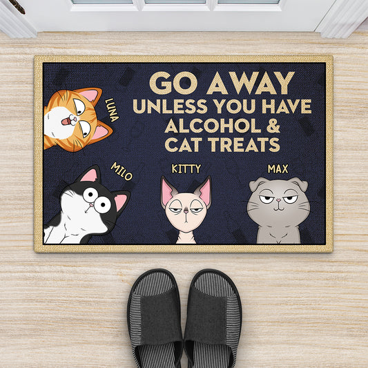 4271DUS2 personalized cat gifts for humans funny go away cat doormat_ 4271DTN8D