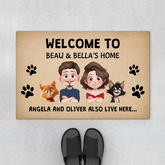 4275DUS1 personalized gifts for cat owners funny cat welcome doormat_ 4275D8I0D
