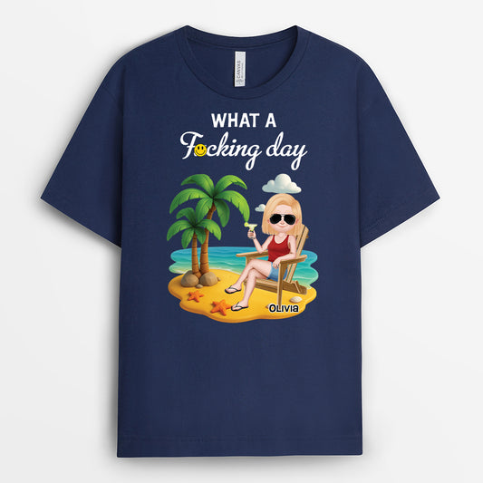4296AUS2 personalized funny gifts for him what a fucking day t shirt 4296A3H0A