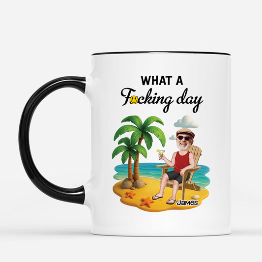 4296MUS2 personalized funny gifts for her what a fucking day mug travel mug 4296M3H0A