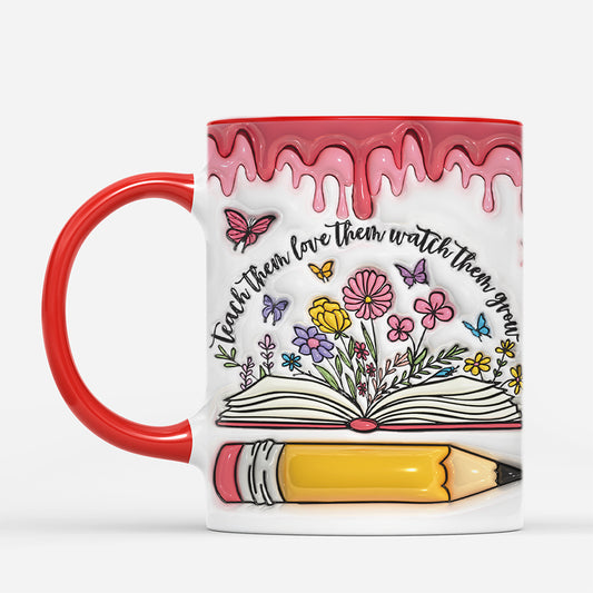 4301MUS2 3d printing effect personalized teacher mugs teach them love them watch them grow 4301M3Q5T