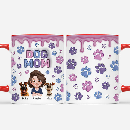 4305MUS2 3d printing effect personalized dog dad gifts paw print mug 4305M5K0C