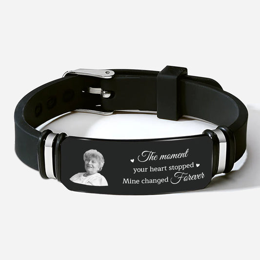 4310JUS1 personalized photo bracelet memorial gifts the moment your heart stopped mine changed forever_ 4310J8T5B_7d3655b6 b37e 4518 b6f4 9a1ea6c32a40