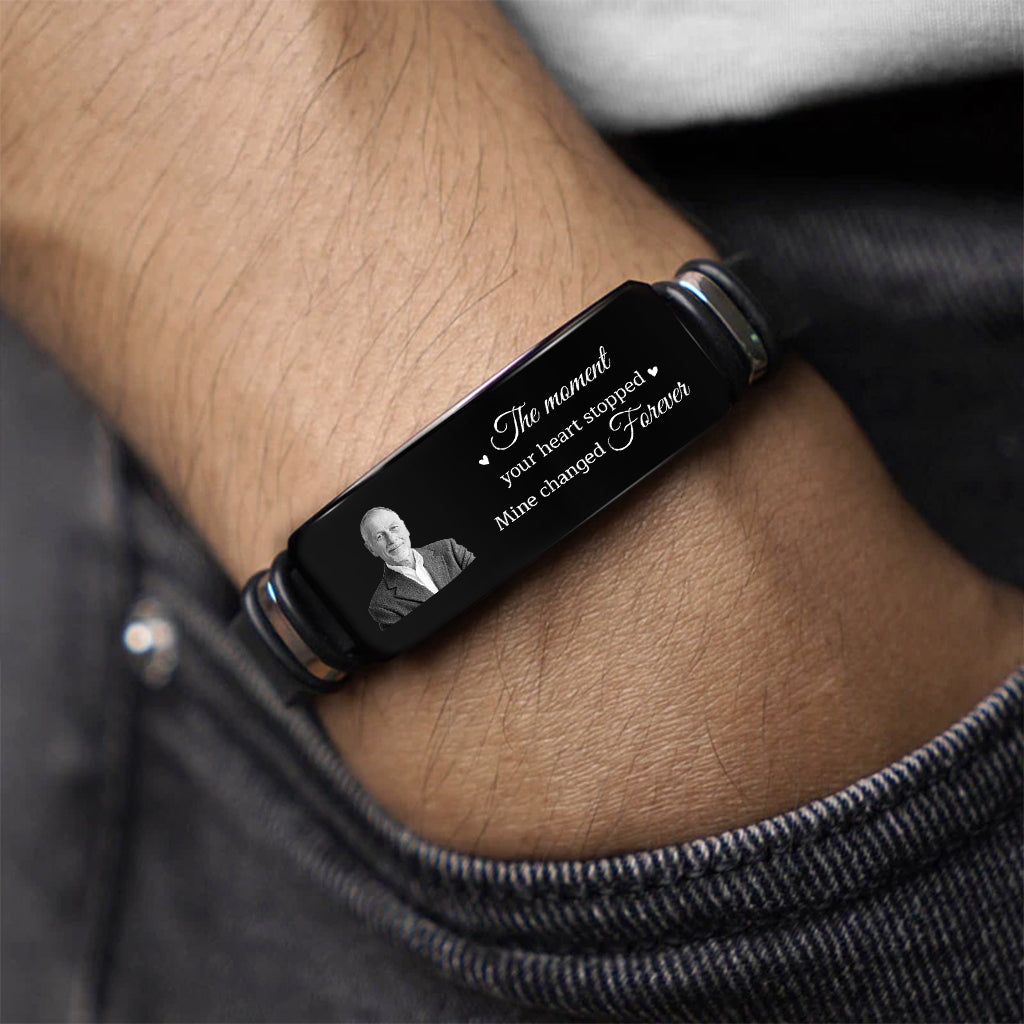4310JUS2 personalized photo bracelet memorial gifts the moment your heart stopped mine changed forever_ 4310J8T5B_3f1b096f 65a0 4258 84e8 c1f566dd5d63