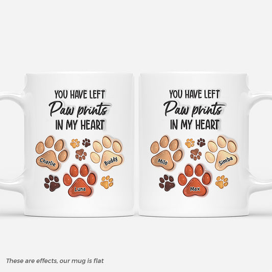 4314MUS1 3d printing effect personalized gifts for pet lovers you left pawprints on my heart mug 4314MTQ5C_afb7ec5e 974f 49be aa06 5f4e94d071f9