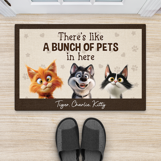 4327DUS2 personalized funny gifts for pet lovers bunch of pets welcome mat 4327D6T5D