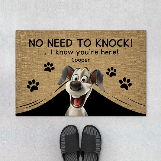 4334DUS1 funny personalized _dog gifts no need to knock dog doormat 4334D8Q5C