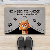 4334DUS2 funny personalized _cat gifts no need to knock cat doormat 4334D8Q5D