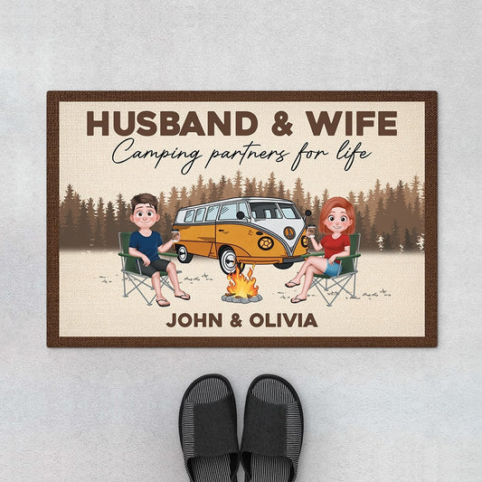 4345DUS1 personalized camping couple gifts partner for life doormat 4345DTI8I