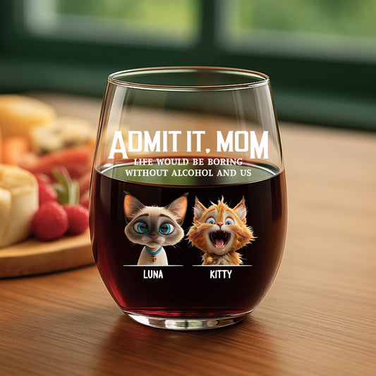 4351IUS2 personalized stemless wine glasses funny gifts for cat dads 4351IKMD