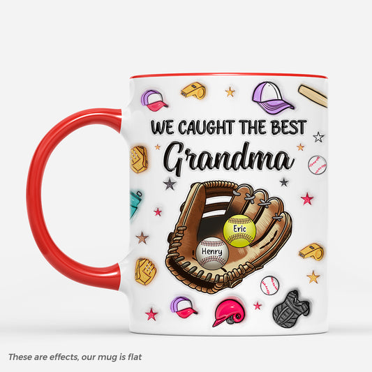 4354MUS2 3d printing effect custom baseball gifts for dad_ we caught the best dad mug 4354M5T3B
