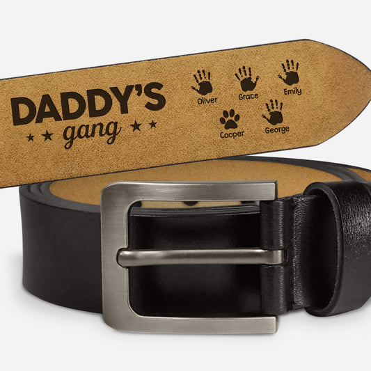 4355JUS1 personalized leather belt unique gifts for dad daddys gang